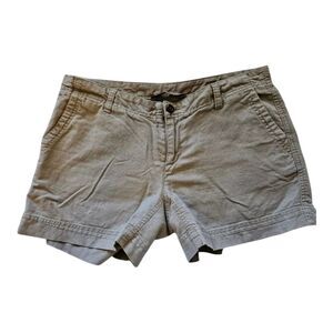 The North Face Khaki Chino Flat Front Shorts Size 8 Linen Blend Gorpcore